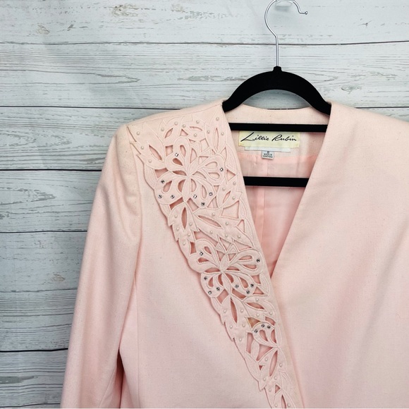 Lillie Rubin Lined Blazer Jacket Coat sz 8. Close up of two small stains - Picture 7 of 15